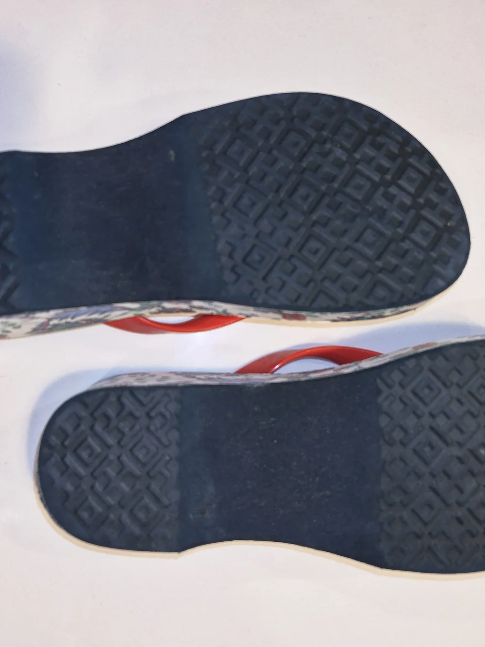 Tory Burch Red Floral Printed Flip-Flop Eva Sandals Size 5